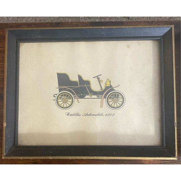 Vintage Antique Auto Reprints 5 Wood Frame Set 1 Mechanix Illustrated ‘51 Magazi - Picture 3 of 7